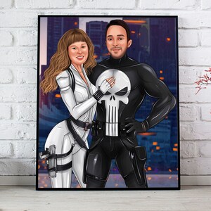 Tu súper amor: retrato personalizado de pareja de superhéroes: regalo perfecto para aniversario, cumpleaños u ocasión especial para tu heroica pareja