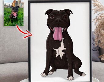 Personalized Pet Portraits – Tailored Art for Dogs and Cats from Your Photos, Birthday Dog/Cat,  Pet Drawing Custom Pet Art Digital/Print