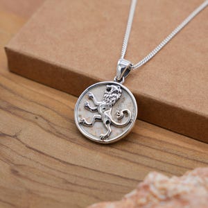 Silver Jerusalem Stone Lion Pendant, Jewish Religious Symbol of Strength & Heritage, Gift from Israel,  Sterling Silver Jerusalem Pendant