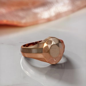 Royal Signet Sterling Silver Ring plated in 18K Rose Gold main image 1