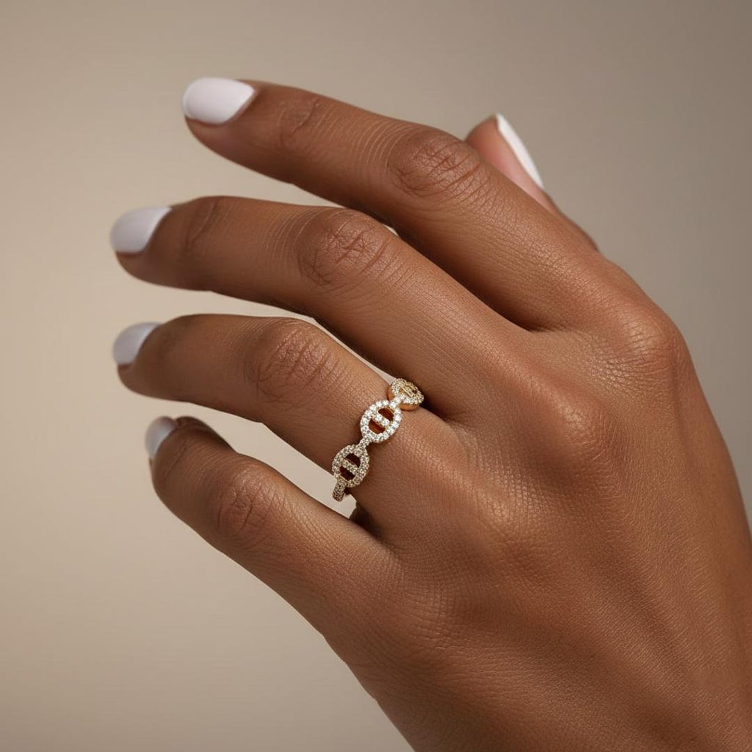 DNA ヘリックス ホロー エタニティ リング 14k 10k ゴールド