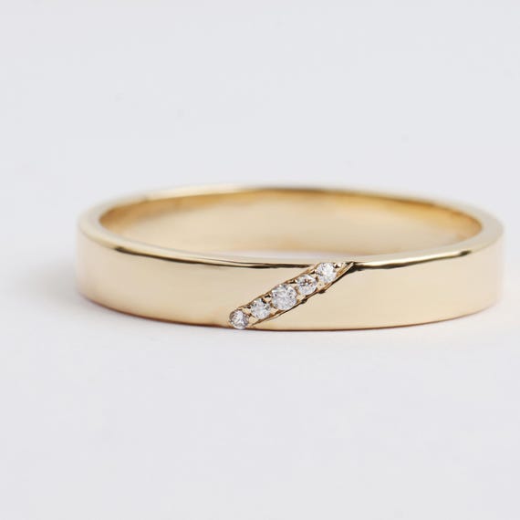 10k 14k 18k Gold Moissanite Or Lab-Grown Diamond Wedding Band Ring, Stackable Wide Band, Sterling Silver Statement Ring, Gift for Him & Her