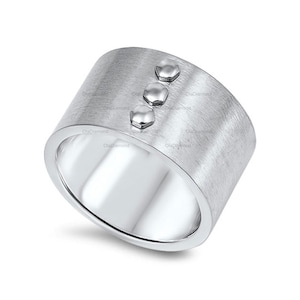 Nut Machine Wide Brushed Cigar Ring, 14K Cigar Band Ring, 925 Sterling Silver Cigar Band Ring, Fashion Jewelry Male Female