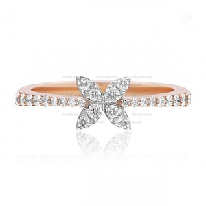 Vintage Flower Moissanite Ring, 18K Solid Gold Diamond Wedding Ring, Art Deco Marquise Design Ring, Sterling Silver Engagement Ring for Her