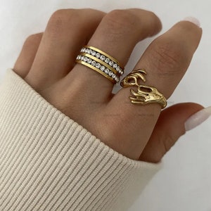 925 Sterling Silber Gelb Gold überzogener Hug Hand Einzigartiger Ring, Paar-Umarmungsringe für Frauen und Männer, bestes Jahrestagsgeschenk Freundin Geschenk Ring