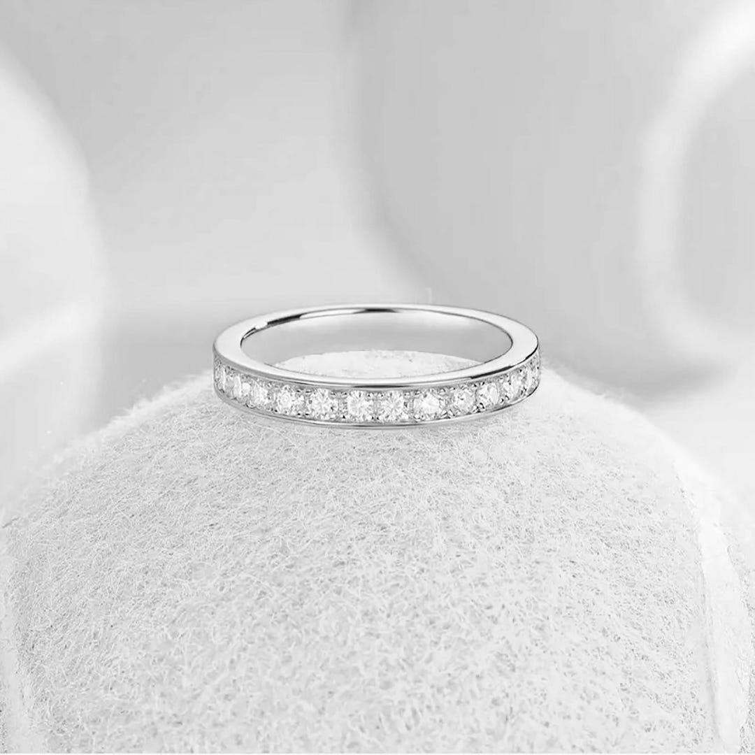 Moissanite Eternity Band Ring: 14k Gold Wedding Engagement Ring - Etsy