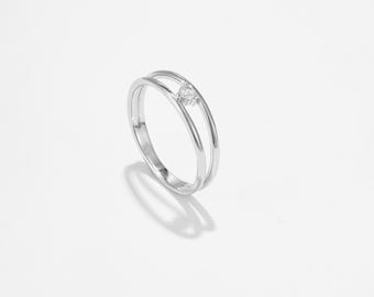 2mm Split Shank Solitaire 14K Solid Gold Round Moissanite Lab Diamond 10K Modern Engagement Band Artisan Crafted Luxe Bridal Symbol Elegance