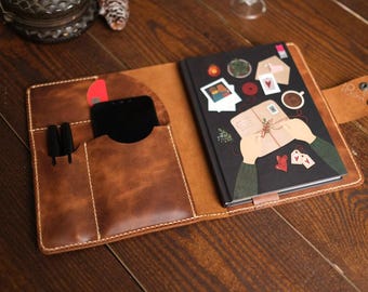 Personalized Leather Portfolio: A5 Notebook Cover, Custom Padfolio