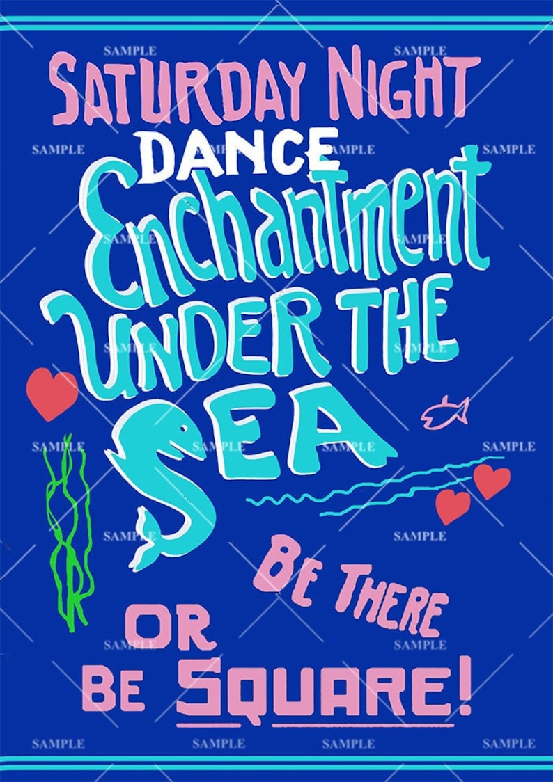Enchantment Under the Sea Poster Print Back to the Future Hill Etsy
