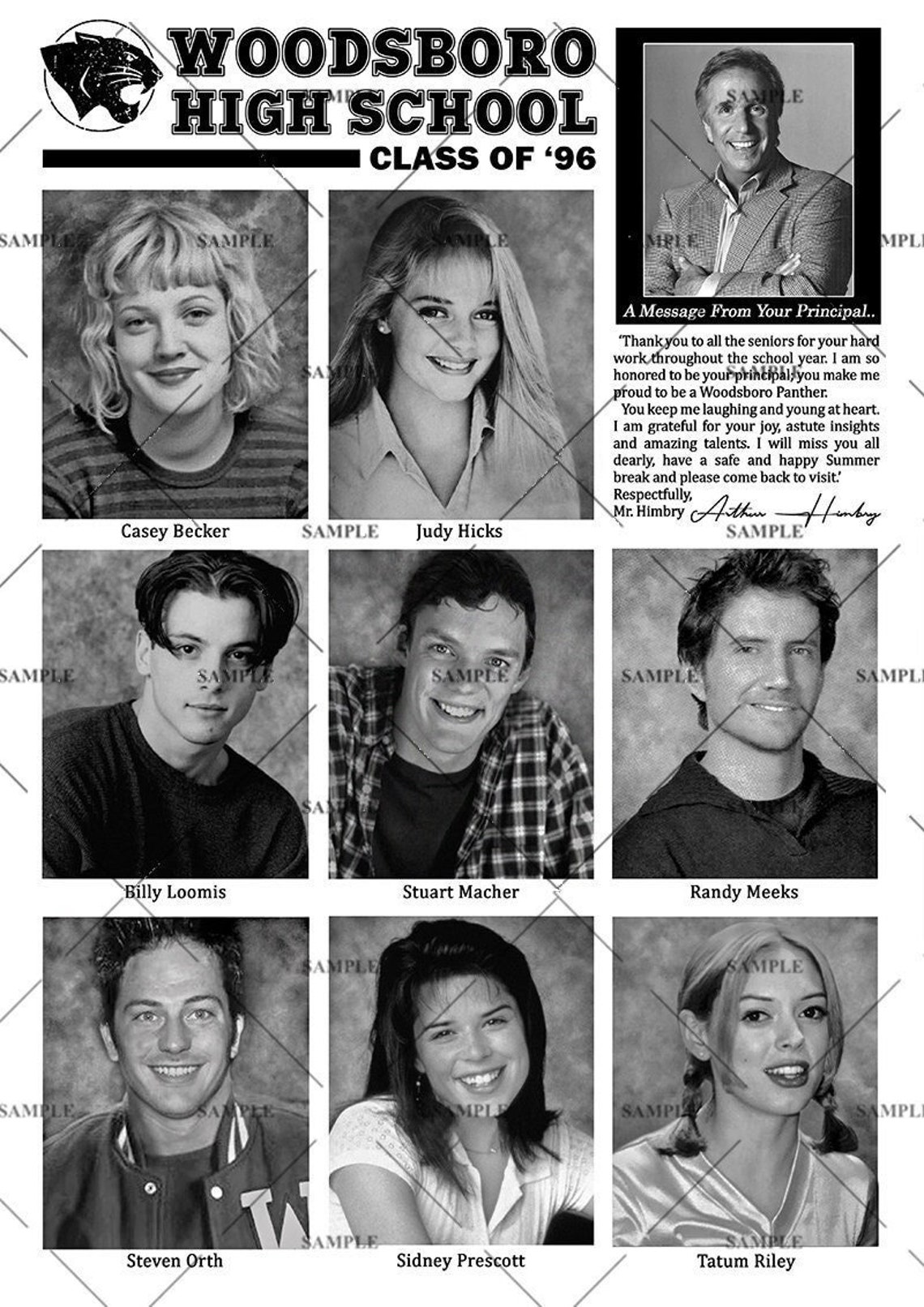 Scream Woodsboro High School Yearbook Poster Print Ghostface Etsy