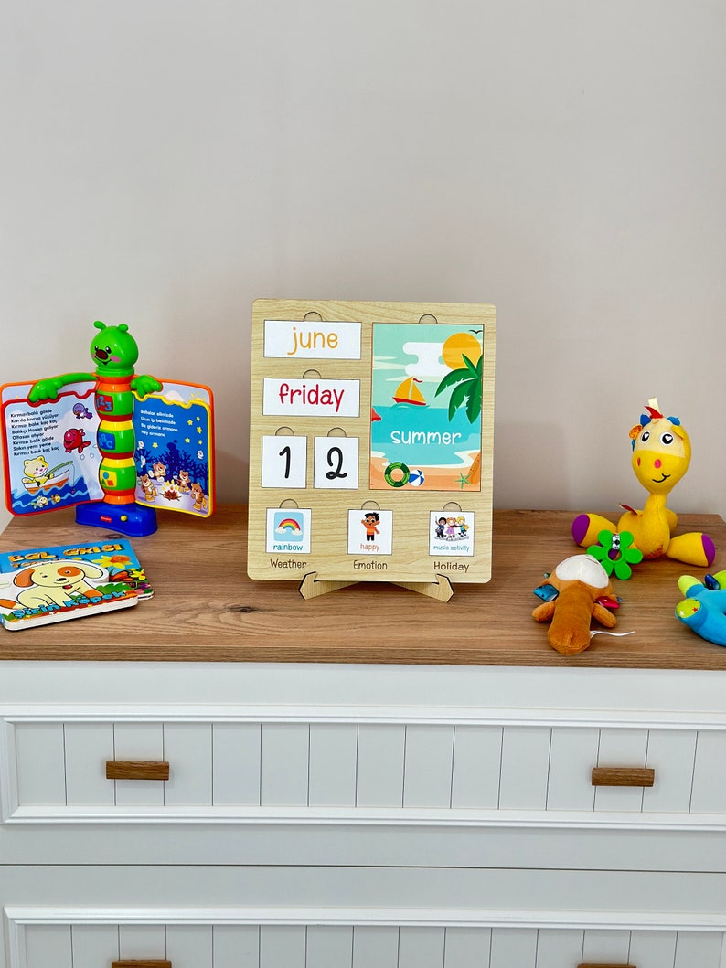 Montessori calendar, Wooden calendar, Kids Calendar, Advent calendar, Classroom calendar, Montessori toys, School Calendar, Toddler calendar image 7