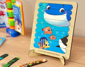 10 different animal puzzles, stick puzzles, fun puzzles, personalized puzzles for children