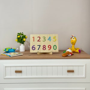 Rainbow Numbers Puzzle,Natural Wooden Numbers Puzzle,Christmas Gifts For Kids image 6