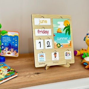 Montessori calendar, Wooden calendar, Kids Calendar, Advent calendar, Classroom calendar, Montessori toys, School Calendar, Toddler calendar image 9