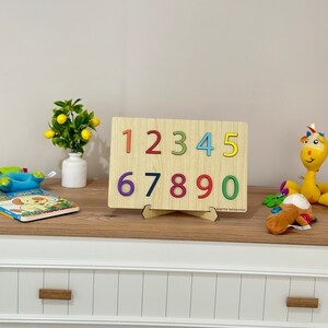 Rainbow Numbers Puzzle,Natural Wooden Numbers Puzzle,Christmas Gifts For Kids image 4