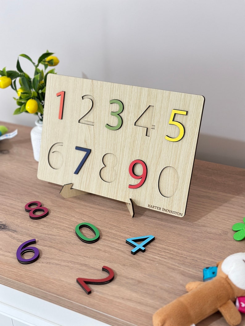 Rainbow Numbers Puzzle,Natural Wooden Numbers Puzzle,Christmas Gifts For Kids image 7