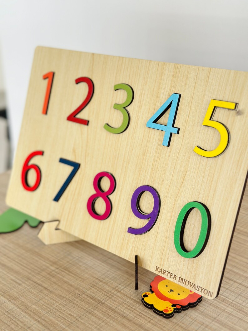 Rainbow Numbers Puzzle,Natural Wooden Numbers Puzzle,Christmas Gifts For Kids image 8