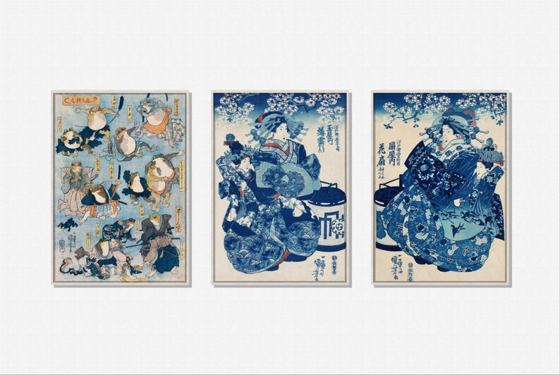 Utagawa Kuniyoshi Art Print Set 1, Ukiyo-e Art Print, Vintage Japanese ...