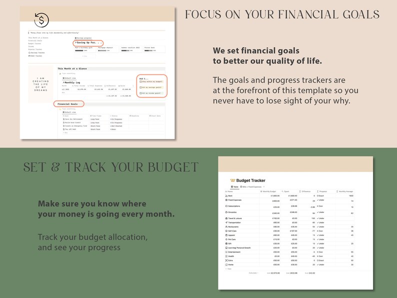 Notion Template Personal Finance Tracker Budget Tracker - Etsy