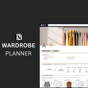 Notion Wardrobe Planner, Wardrobe Manager, Notion Template, Notion Planner, Aesthetic Notion, Notion Dashboard,