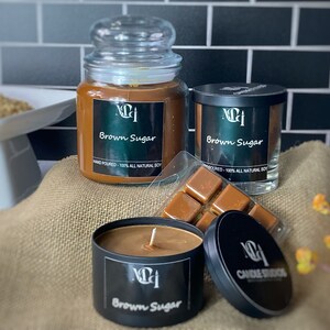Brown Sugar Scented Candle | 100% Soy | Hand poured | Tea lights & Wax Melts