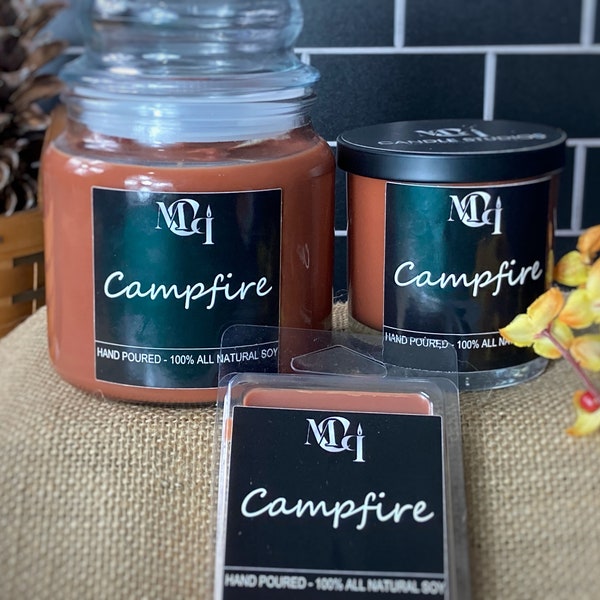 Campfire Scented Candle is the perfect gift for someone that wants to bring the scent of the outdoor fire, indoors | a great soy candle gift