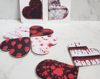 Bloody Heart Faux Leather Magnetic Bookmark – Horror Goth Reader Gift