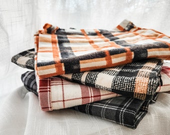 Hidden Pocket Infinity Scarf - Plaid Flannel