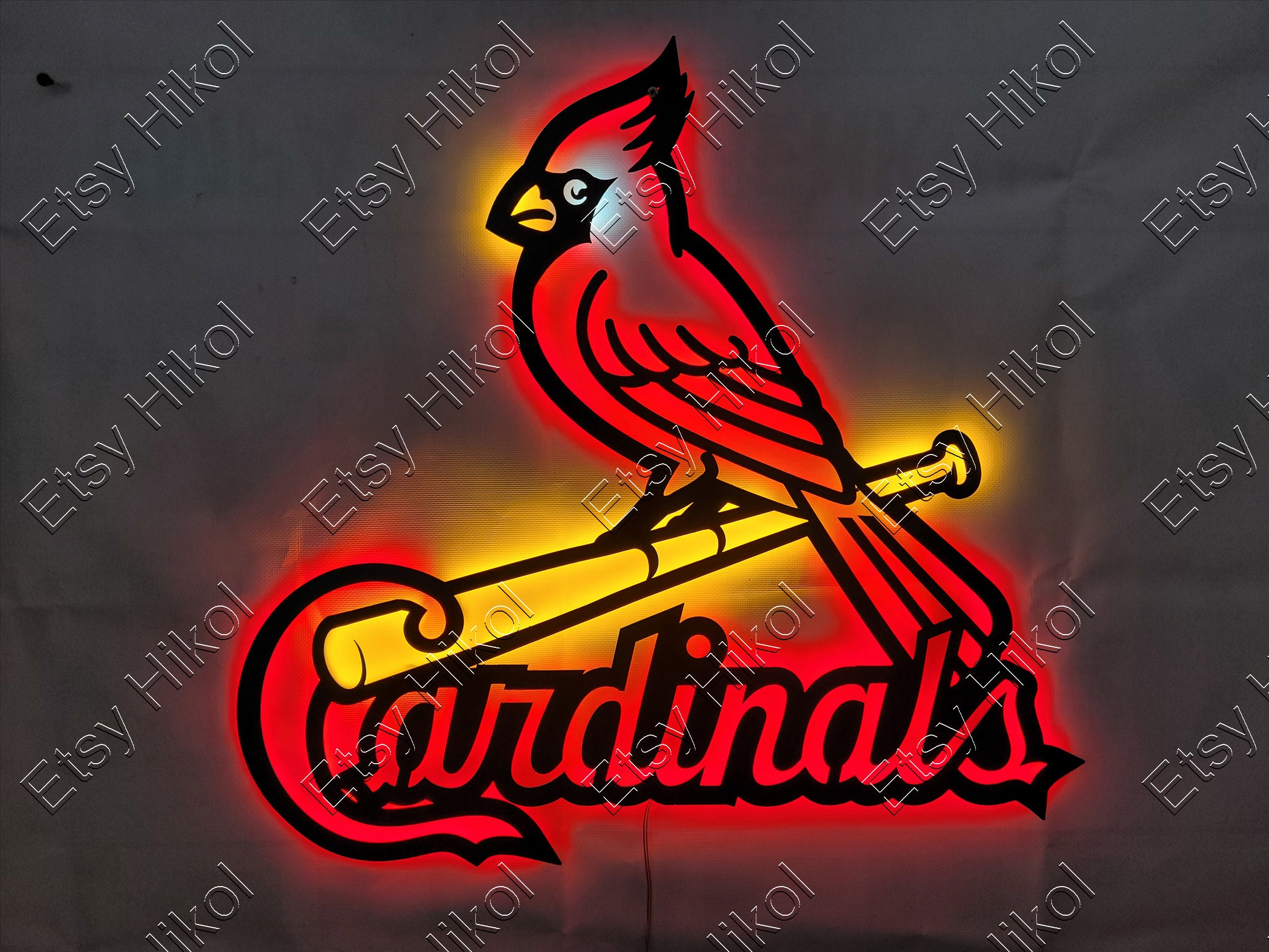 St. Louis Cardinals Baseball Bats Clock Light Lamp Neon Sign 32x24 HD  Vivid