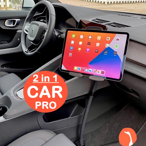 Auto Tablet houder Telefoonhouder PRO 6-14 inch, voor maximaal rijcomfort voorin & achterin, iPad houder Auto PRO, GOOS-E®