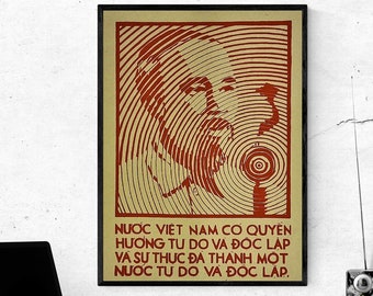 Vietnam War Poster - President Ho Chi Minh - Reads the Declaration of Independence to the People Freedom Independence - SIZE: 12x16 inch