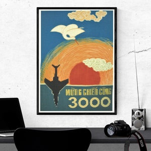 Vietnam War Propaganda Poster: Handmade Rice Paper Art (12x16in)