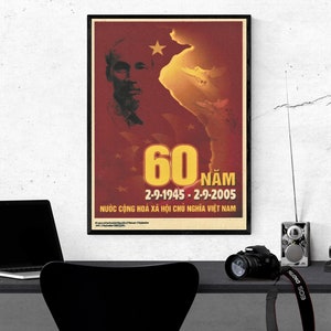 Vietnamkrieg Poster - 60 Jahre Sozialistische Republik Vietnam - GRÖSSE: 30 x 40 cm