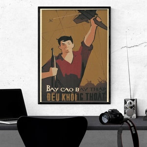 Vietnam War Poster Propaganda - Flying High or Low- You Cant Escape- SIZE: 12x16in (30x40cm)
