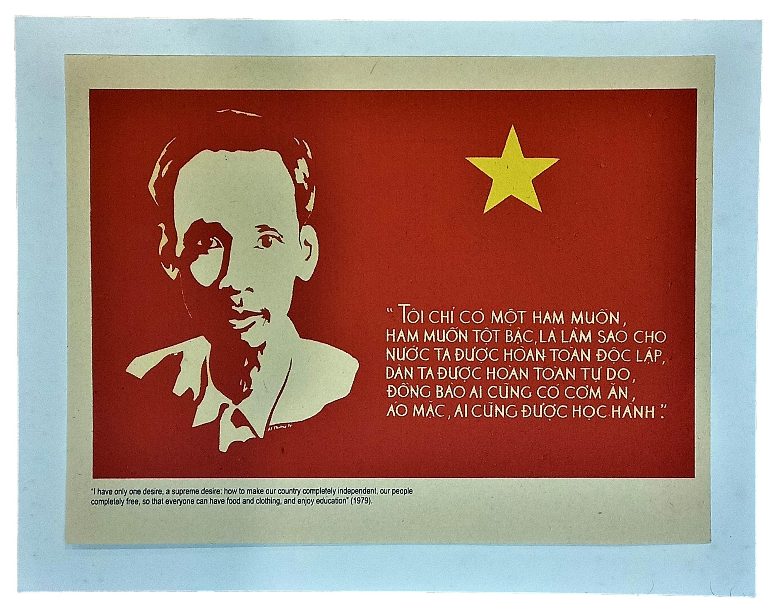 Vintage Vietnam War Propaganda Poster - Ho Chi Minh - Famous Speech for ...