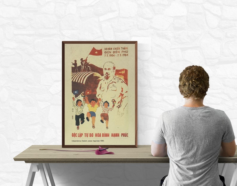 Vintage Vietnam War Propaganda Poster - Ho Chi Minh Independence ...