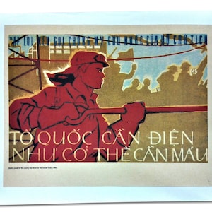 Vietnam War Poster - Electric Power for the Country Like Blood for Human Body 1966 12x16in
