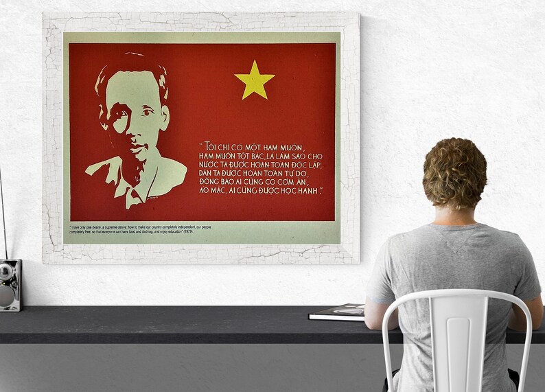 Vintage Vietnam War Propaganda Poster - Ho Chi Minh - Famous Speech for ...
