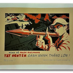 Vintage Vietnam Krieg Poster - Herzlichen Glückwunsch an die Liberation Troops Victory Over The US Militär