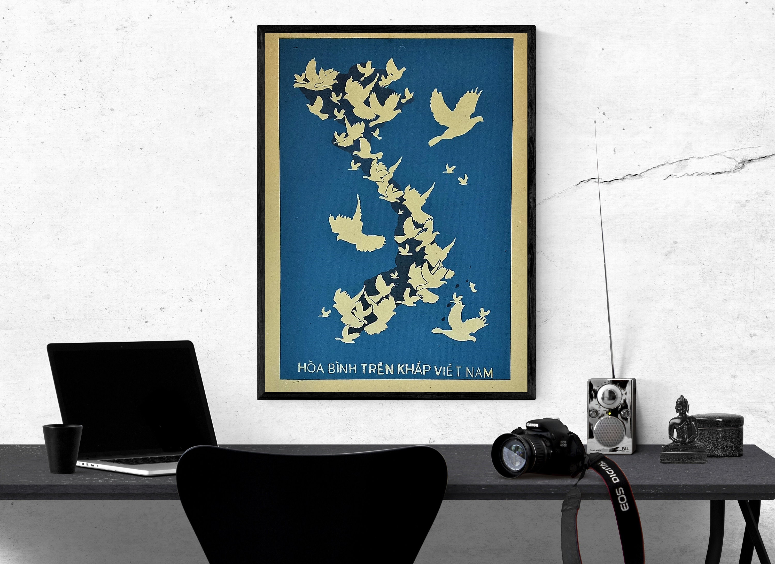 Vietnam Poster War Propaganda - Peaceful Doves in the Shape of Vietnam ...
