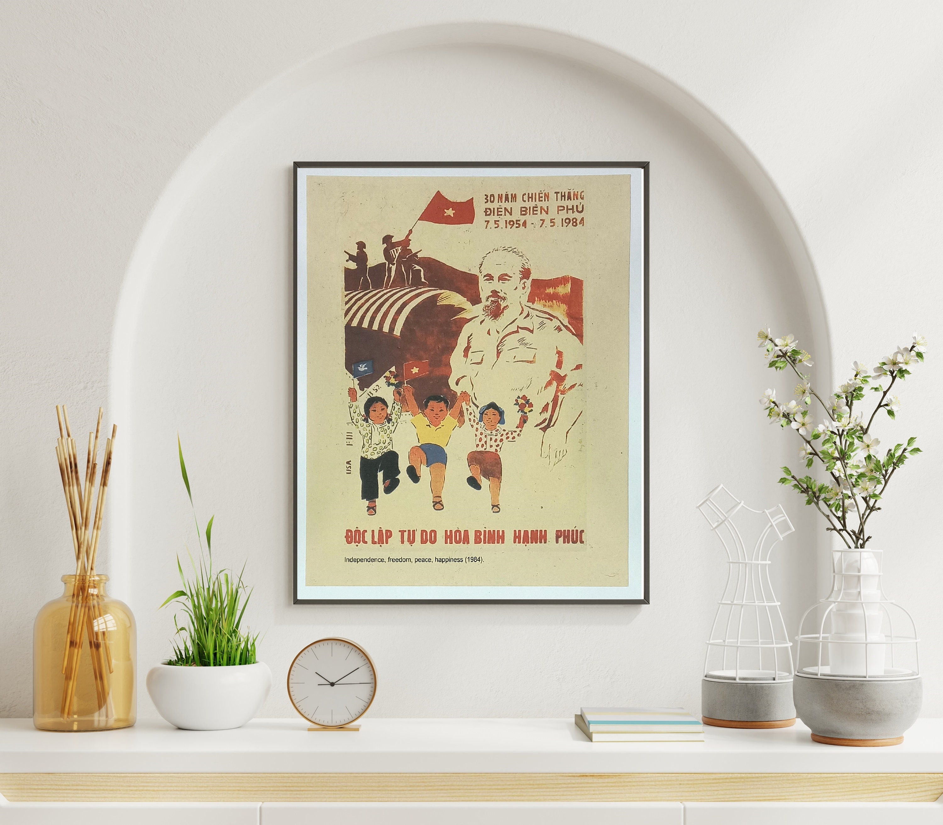 Vintage Vietnam War Propaganda Poster - Ho Chi Minh Independence ...
