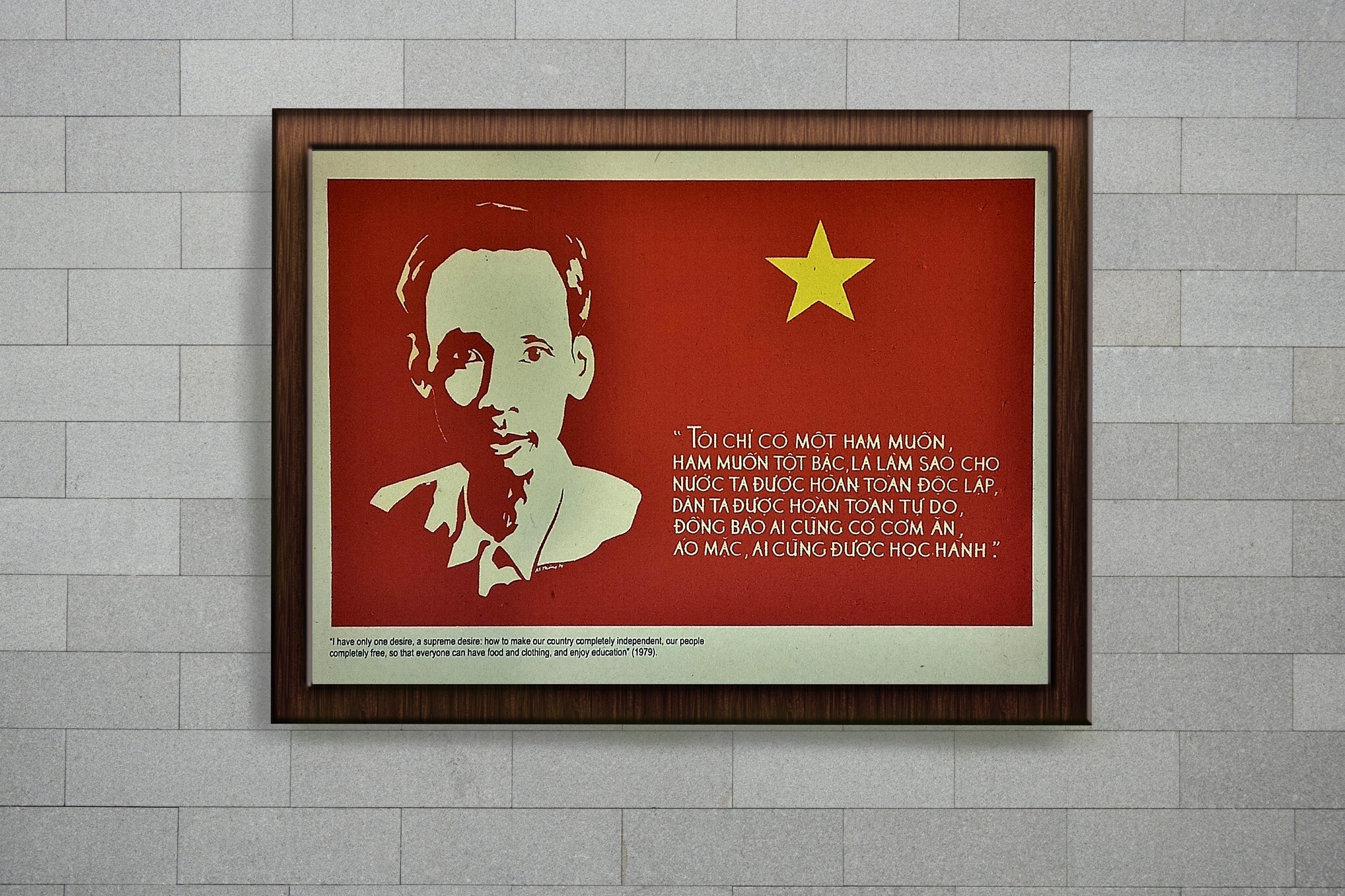 Vintage Vietnam War Propaganda Poster - Ho Chi Minh - Famous Speech for ...