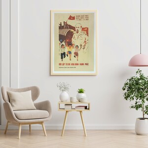 Vintage Vietnam War Propaganda Poster - Ho Chi Minh Independence ...