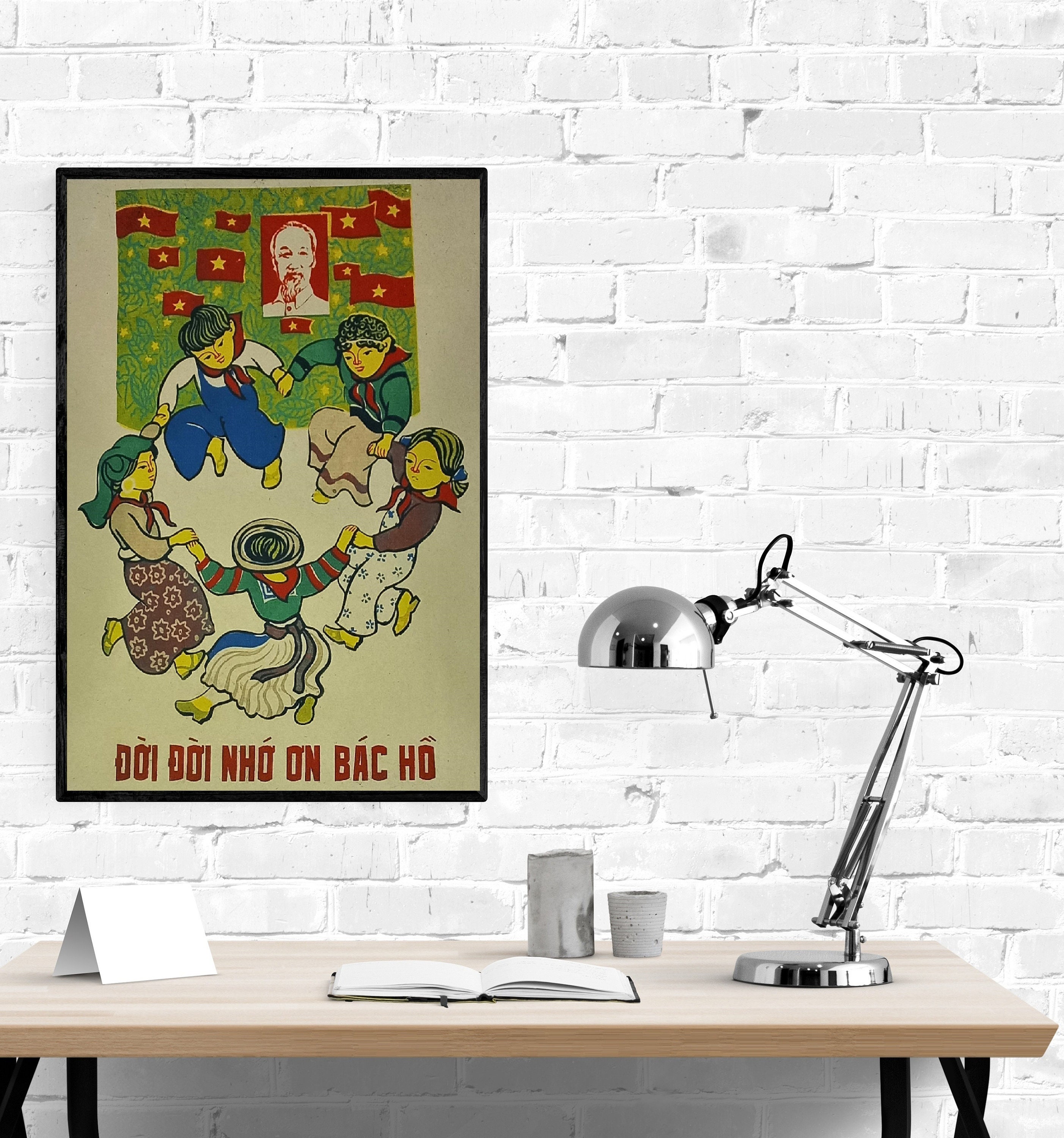 Rice Paper Vietnam War Poster Propaganda Children Are Grateful and ...