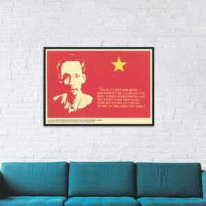 Vintage Vietnam War Propaganda Poster - Ho Chi Minh - Famous Speech for ...