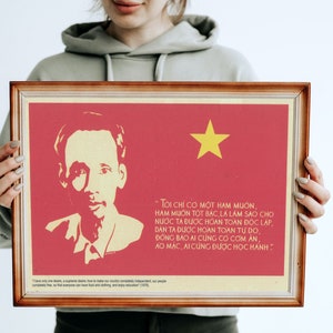 Vintage Vietnam War Propaganda Poster - Ho Chi Minh - Famous Speech for ...