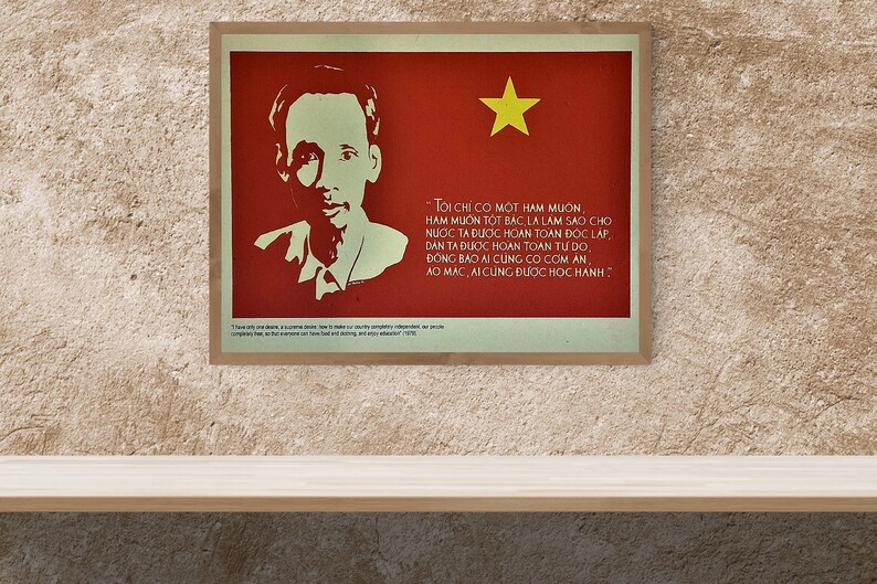Vintage Vietnam War Propaganda Poster - Ho Chi Minh - Famous Speech for ...