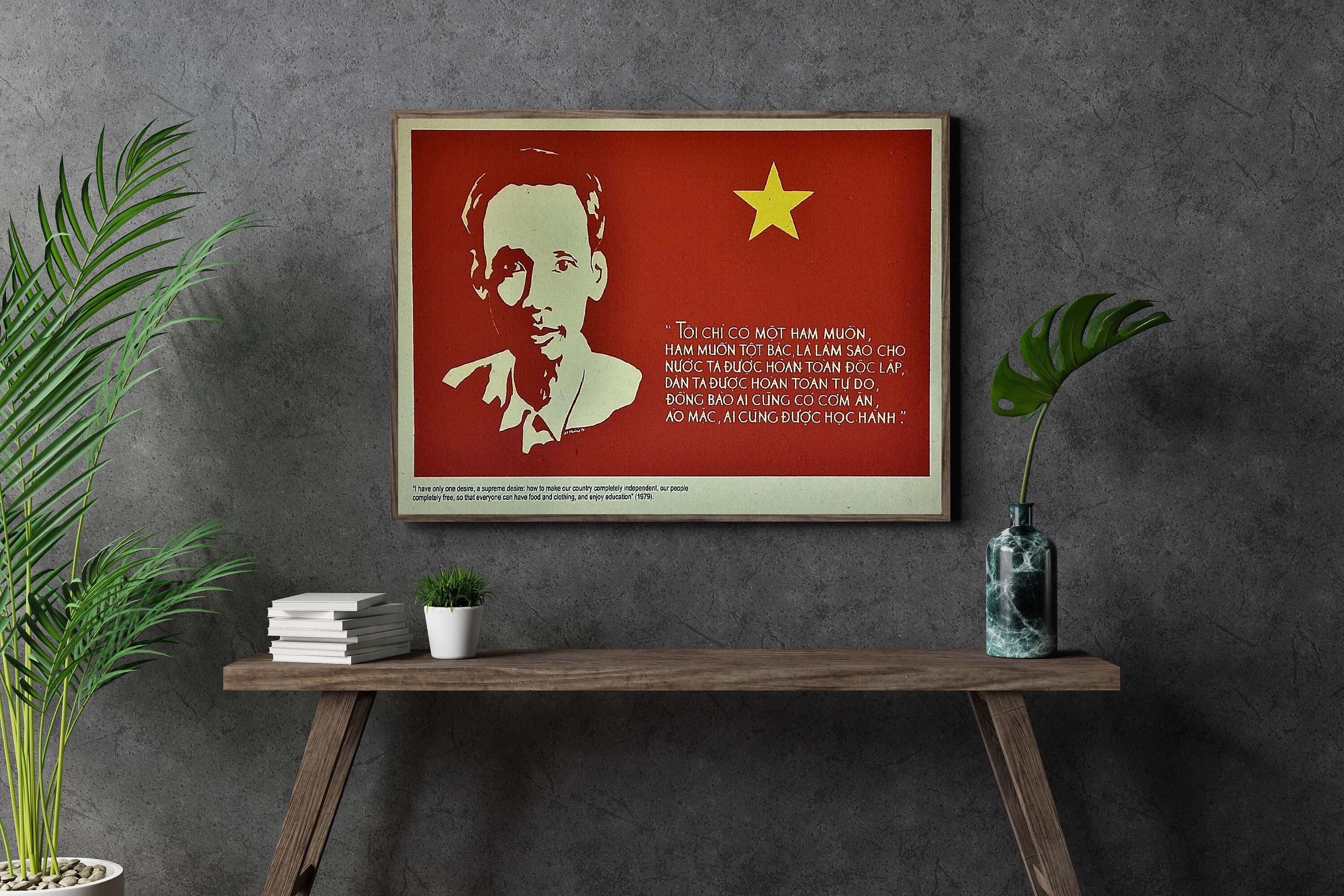 Vintage Vietnam War Propaganda Poster - Ho Chi Minh - Famous Speech for ...