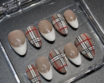 Valentine Press On Nails, Medium Almond Pink Fake Nails with 3D Heart & Strawberry, Sweet Gothic Romantic Nail Art