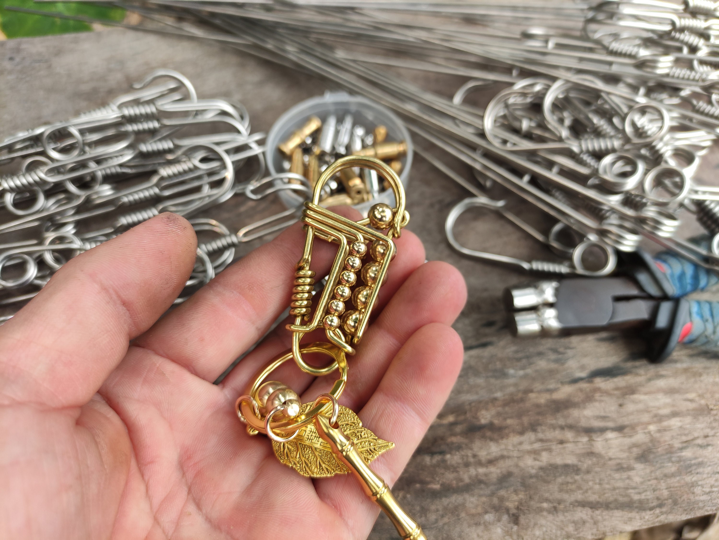 Moki Pendant Necklace Keychain Layered Wood Folding Knife - KnifeCommand